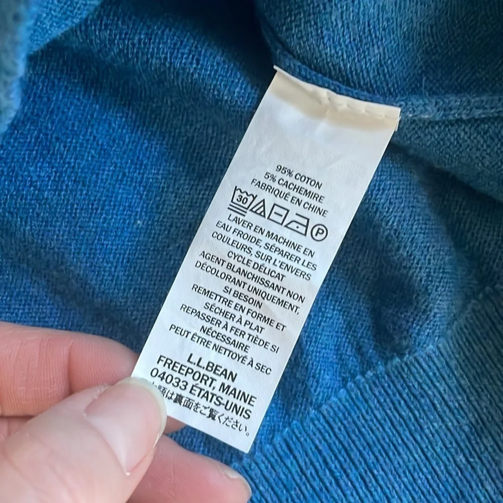 LL Bean Cotton Cashmere Quarter Zip Sweater